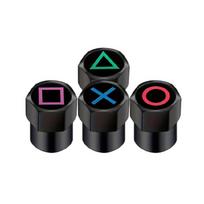 Dustproof Caps Tire Accessory Airtight Seal Stem Cover Car Tire Valves Stem Caps Car Tyre Air Pressure Caps with Pattern black