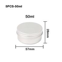 New Round Aluminum Tin Can Screw Lid Aluminum Metal Storage Jar 80ML Capacity 50ML Capacity Threaded Aluminum Box For Crafts