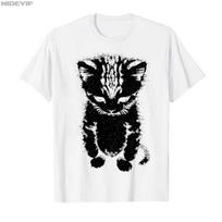 El Gato Sad Kitten Funny Meme Sad Crying Munchkin Cat Trendy T-shirt For Men Women 100% Cotton T Shirts Short Sleeve Tops P710 S white