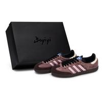 Adidas Originals SAMBA OG Skateboard Shoes Unisex Low top Black/Pink/Brown B75807(Team80-S-BOX) 36 black