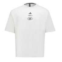 adidas × Les Mills Unisex Letter Print Crew Neck Loose Fit Short Sleeve T-Shirt Cloud White KF8844 L white