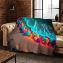 Colorful Pebble rainbow Cobblestone Stone Flannel Blanket Soft Warm Blanket Throw Blanket for Bedroom Living Room Bed Picnic 75x90cm brown