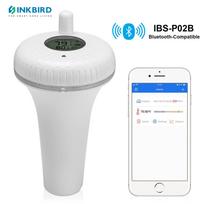 INKBIRD IBS-P01R Wireless Pool Thermometer IPX7 Waterproof Floating Thermometer for Swimming Pool,Baby baths,Aquariums,Fish Pond IBS-P02B(Blue-tooth) white