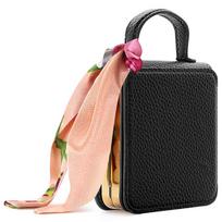 Compatible for Galaxy Z Flip 7/6/5/4/3 Case with Makeup Mirror Ribbon Hand Strap Plating PU Leather Phone Case for Women Galaxy Z Flip4 juoda