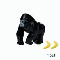 MOC Zoo Animal Building Block Accessories Set  Elephants Camel Deer Medieval Wolves Dinosaur Bricks Tyrannosaurus Model Toy black