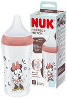 Kūdikių buteliukas Nuk Perfect Match Minnie Mouse, 260 ml, 3 mėn., skaidri sp./įvairių spalvų