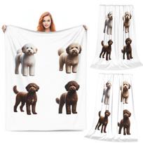 Boho Dogs Lagotto Romagnolo Sunset Blankets Soft Warm Flannel Throw Blanket Plush for Bed Living room Picnic Travel Home Sofa Size: 75*100cm, Weight: 280 GSM