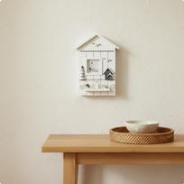 Namuko formos raktų dėžutė Rustic apdaila Sieninė Taupanti vietą prieškambariui, Double Sail gray