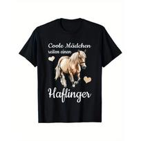 Women'S Haflinger Horse Lover T-Shirt - German Text Slogan  Cool Horses Understand Everything  & Haflinger Horse Design - Black Equestrian Graphic S įvairiaspalvis
