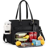 LOVEVOOK Lunch Bag, Tote Bag for Women with Insulated Lunch Compartment, Laptop Bag with Large Capacity & Cup Holder, Work Tote for Teacher, Nurse, 15.6 Inch With Lunch Comp juoda