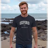 Oxford University Official Crest Navy Graphic T-shirt 120 gray
