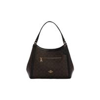 COACH Kristy drobės ir odos kibiro formos rankinė, Crossbody rankinė, Vienos peties rankinė Didelė moteriška tamsiai ruda C6232-IMAA8 One Size 1 black
