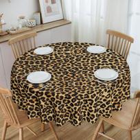 Apvalus nepralaidus aliejui tikro leopardo stalo uždangalas Seksualus afrikiečių gyvūno kailio staltiesė piknikui 60 colių staltiesė 50inch(127cm) brown