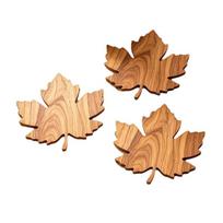 Karščiui atsparūs klevo lapo mediniai padėkliukai Neslystantis puodelio padėkliukas Patvarūs kavos padėkliukai Biurui Wood beige