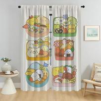Sumikko Gurashi Blackout Curtain for Room 2 Panel Tulle for Bedroom Curtains Child Room Home Interior Curtains Shades Partition W50xH70cmx2pcs gray