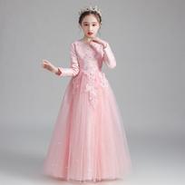 Nauja mergaičių princesės tiulio suknelė - Pūsta, ilga, rudens/žiemos stiliaus, puikiai tinkanti vakarui, pamergei, vestuvėms ar pasirodymui. Pink white