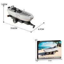 163PCS Tugboat Building Blocks Trailer With Sea Speedboat Model Bricks Desktop Decoration Education Toys For Kids Holiday Gifts white
