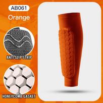 1Pcs Football Shin Guard Socks Sleeves Equipped With Foamcalf Compression Sleeve Honeycomb Padssports Legging and Soccer Equipment M oranžinė