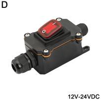 Tiesinis maitinimo laidas 110V-220V 12V-24V Jūrinis svirtinis jungiklis Įjungta/Išjungta Vandeniui atsparus IP67 Jungiamoji dėžutė 20A Didelės srovės jungtis Lauko gray