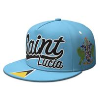 Saint Lucia Flat Brimmed Cap Custom Made Name Number Hip-hop Hat Nation Flag Lc Country College Print Text Photo Logo Headgear Adjustable blue