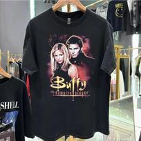 Rare Buffy The Vampire Slayer Buffy Promo Black T shirt Heavy Unisex tee Unisex T-Shirt S gray