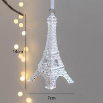 Acrylic Christmas Crystal Pendants Snowflake DIY Christmas Tree Ornaments Wall Pendant Indoor Outdoor Crystal Hanging Christmas beige