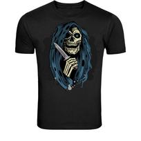Grim Reaper Knife T-Shirt - Dark Death Graphic Tee XXL black