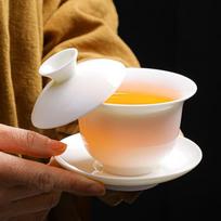 Dehua White Porcelain Gaiwan Teaware Set white