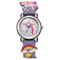 Children's Light Purple Quartz Watch with Playful Design for Girls One Size gray
