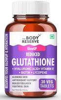The Body Reserve Japoniški L-Glutationo Tablečiai Odos Balinimui | 500mg Glutationo Maisto Papildai su Hialurono Rūgštimi, Vitaminu E, Likopenu ir B