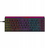NK68 Black Contour Mechanical Keyboard Purple RGB Stripe 60% For Gamers