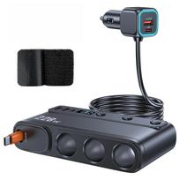 228W 9 in 1 Car Fast Charger Adapter Charge Independent Switches DC Cigarette Outlet PD 3 Socket Cigarette Lighter Splitter juoda