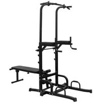 Power Tower Pull Up Bar Station (Includes Workbench and Bench), Adjustable Height Multi-Function Power Tower, Stable Strength Training Equipment 224.8 x 96.5 x 207 cm juoda