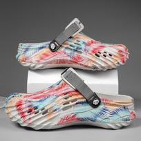 Men's Camo Print Clog Shoes EVA Soft Sole 2025 New Large Size 47 Beach Sandals Breathable Lightweight Non-Slip 40 žalia