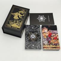 New Rider Waite Deck Gold Foil Tarot Cards Mysterious Board Game Terrific Divination Oracle With Exquisite Gift Box gray
