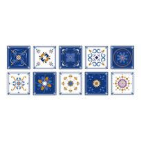 Sienų lipdukas Lipnus Sutirštintas Krištolinis Plytelių Lipdukas Virtuvė Vandeniui Atsparus ir Atsparus Aliejui Tapetai Namų Sienų Dekoravimas S = 10 * 10 (set of 10 pieces) blue