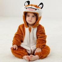 MICHLEY Autumn/Winter Flannel Animal Onesie Baby Pajamas Size 90 (70-80 cm) brown