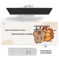 Smart Heated Desk Mat: Large Thickened Mouse Pad with Constant Temperature, Timer, and Touch Switch for Office Use 33*80*0.2 black
