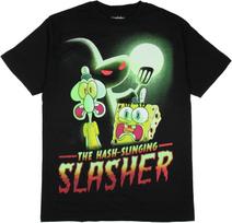 Nickelodeon Švampas Kvadratkelnės Vyriški Hash Slinging Slasher Marškinėliai Suaugusiems Grafinis Spaudinys Trumpomis Rankovėmis S juoda