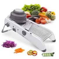 2026   18 Types Adjustable Mandoline Slicer Stainless Steel Vegetable Julienner Grater Onion Potato Slicer Cutter KC0326 gray