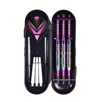 Practical PET Flight Colorful Electroplating Darts with Storage Case Aluminum Alloy-Dart Shafts Soft Tip Darts Set 1 black