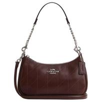 Coach Teri 24 Quilted Design Leather Shoulder Bag Medium Women Shoulder Bag Brown CDP32-SVMPL Basic Set (Bag+Dust Bag) gray