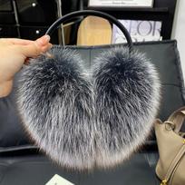 New Winter Real Fox Fur Earmuffs for Women Natural Fox Fur Scarves Dual use Genuine Warmer Plush EarMuff Outdoor Solid Fur Scarf rožinė