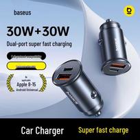 Baseus 30W Dual-Port Super Fast Car Charger 1 piece