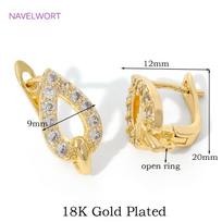 18K Gold Plated Brass Shvenzy Earwires,Earrings Fixtures Basic Fasteners,Accessories For Earrings,DIY Earring Making Findings 2 pieces white