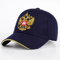 Embroidered Crest Baseball Cap Adjustable Breathable Sun Protection Outdoor Sports Hat with Curved Visor and Ventilation Eyelets One Size tamsiai mėlyna