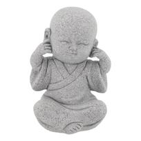 4*3.5*6.5cm Not Listen Adorable Buddha Baby Buddha Statue Great Material Impeccable Craftsmanship Resin Material gray