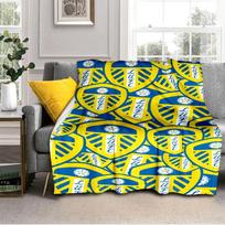Leeds United Crest Pattern Blanket Outdoor Flannel Blanket for Camping, Hiking, Garden Parties, Picnic Essentials,gift for family and friends 75x90cm