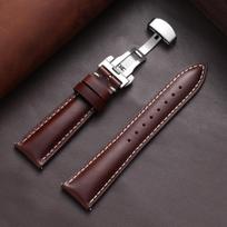 Oil Wax Vintage Watch Strap 18mm 19mm 20mm 21mm 22mm Universal Butterfly Buckle Watch Band Calfskin Wristband Women Men Bracelet 22mm juoda