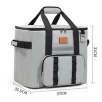 Large Capacity Insulated Cooler Bag for Camping, Picnics & Lunch gray